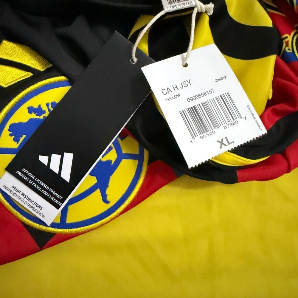 Adidas Club America Home Soccer Jersey 25/26 Men XL Yellow Aeroready Liga MX